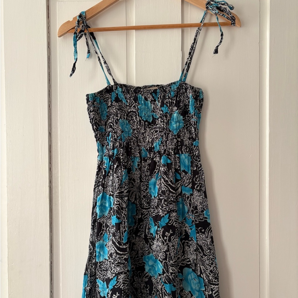 Floral Black and Blue Sundress